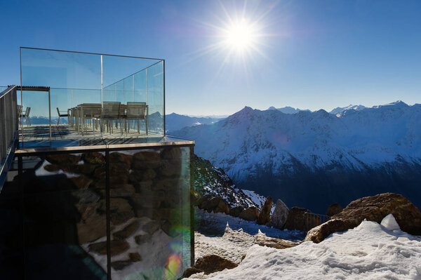 Peak of the Gaislachkogl Mountain in Solden, Austria