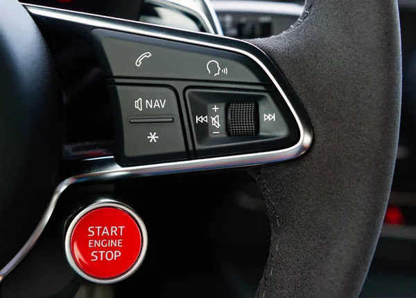 Botão Start Stop Carro — Fotografia de Stock