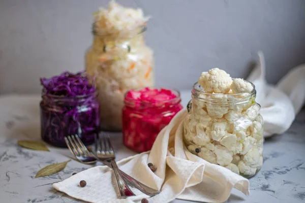 Amargo Fermentado Chucrut Ideal Tanto Para Dieta Como Para Nutrición — Foto de Stock