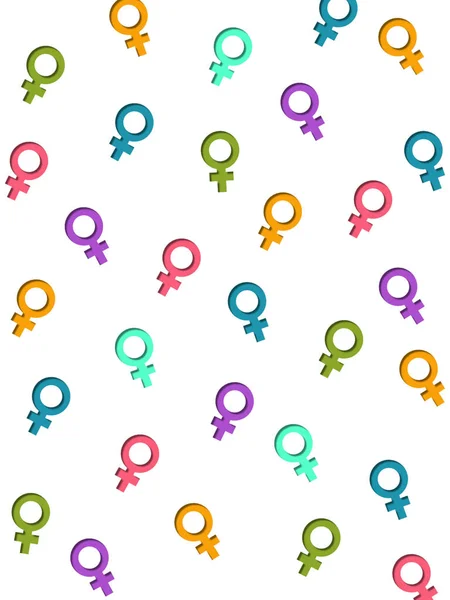 Símbolos femeninos de colores — Archivo Imágenes Vectoriales