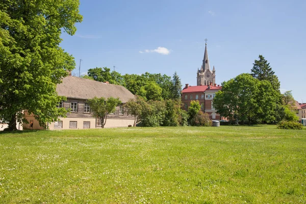 City Cesis Letonia Ciudad Vieja Vista Urbana Ciudad Hermoso Soleado — Foto de Stock