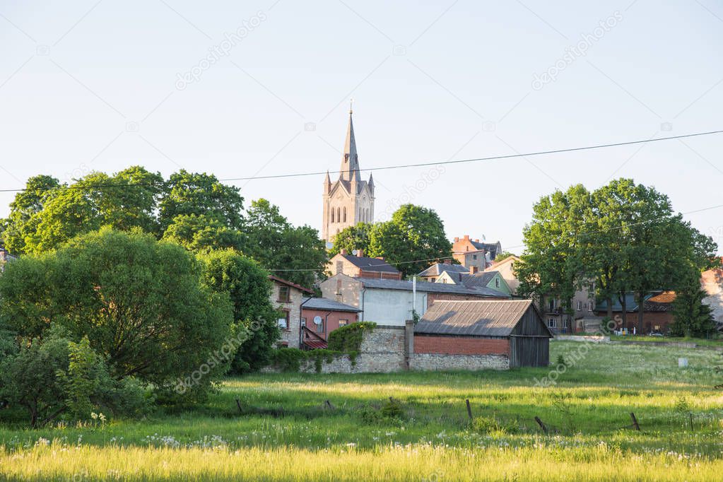 City Cesis, Latvia. Old town and urban city view. Beautiful and sunny day. 2018