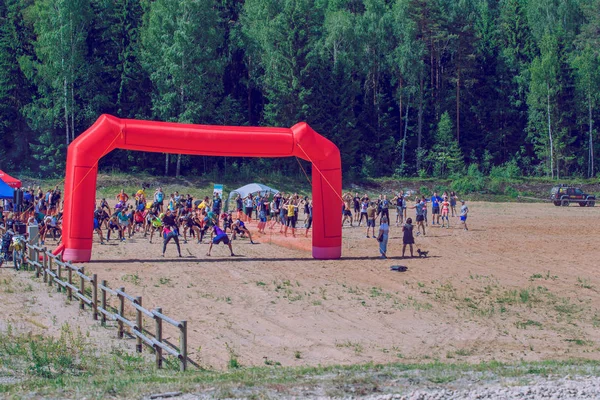 City Ikskile Letónia Corrida Ousada Evento Desportivo Treinamento Livre Pessoas — Fotografia de Stock