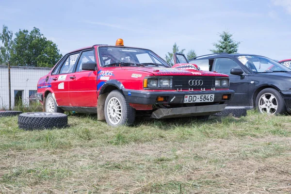 Město Livi Lotyšsko Amatérské Rally Polní Cesta Auto Jezdcem Rychlost — Stock fotografie