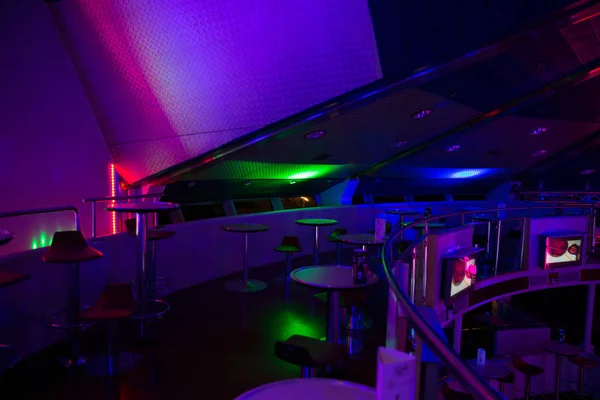 Place Ship Disco Deck Latvia Lights Disco Music Peoples Travel — Stock Photo, Image