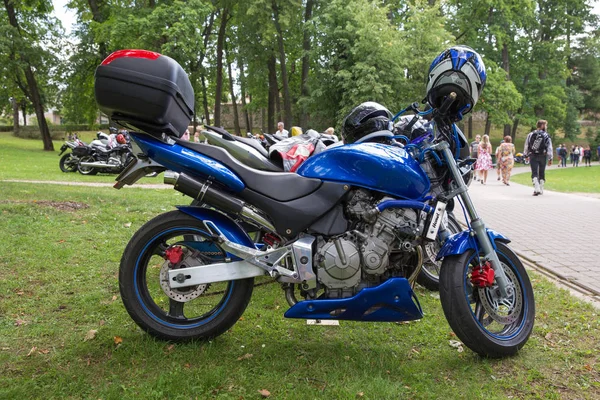 Stadt Cesis Lettland Motorradausstellung Ausstellung Stadtpark Völker Fahrräder Und Handgemachten — Stockfoto