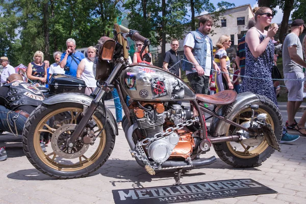 City Cesis Letónia Motocicleta Show Exposição Parque Cidade Povos Bicicletas — Fotografia de Stock