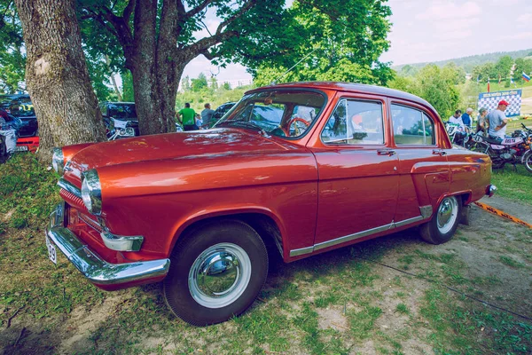 City Cesis Lettonie Salon Automobile Rétro Exposition Parc Ville Peuples — Photo