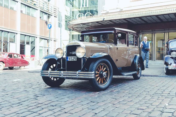 City Riga Latvia Oldtimer Car Festival Capital Riga Urban City — Stock Photo, Image