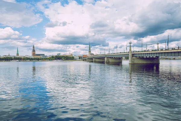 Cidade Riga Letónia Centro Cidade Velha Ponte Arquitetura Foto Viagem — Fotografia de Stock