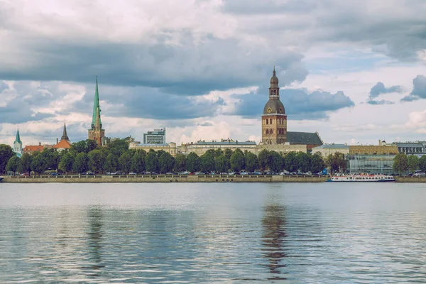 Stad Riga Letland Oude Centrum Van Stad Brug Architectuur Reizen — Stockfoto