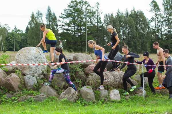 City Cesis Latvia Daring Race Sport Event Outdoor Training People — Stock Photo, Image