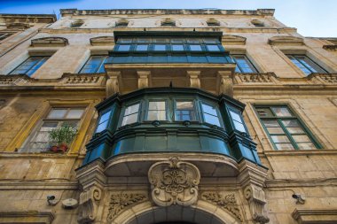 Kent Valleta, Malta, Avrupa. Şehir sokakları ve hayat, kentsel. İkinci el, halklar ve mimarisi. Seyahat fotoğraf 2018 Eylül.