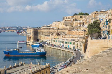 Kent Valleta, Malta, Avrupa. Şehir sokakları ve hayat, kentsel. İkinci el, halklar ve mimarisi. Seyahat fotoğraf 2018 Eylül.