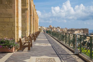 Kent Valleta, Malta, Avrupa. Şehir sokakları ve kentsel. İkinci el, halklar ve mimarisi. Seyahat fotoğraf 2018 Eylül.