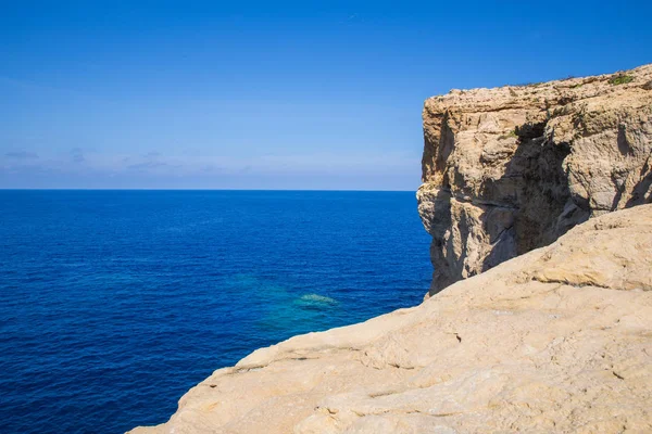 Stadt Gozo Malta Europa Ozean Blaues Wasser Und Völker Felsen — Stockfoto