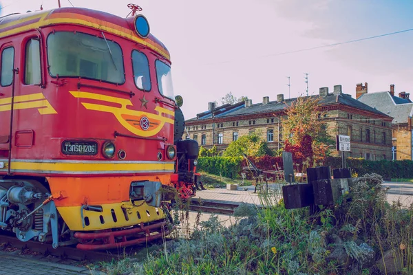 City Riga Latvia Old Train Latvian Railway Museum Buildings Street — Stock Photo, Image