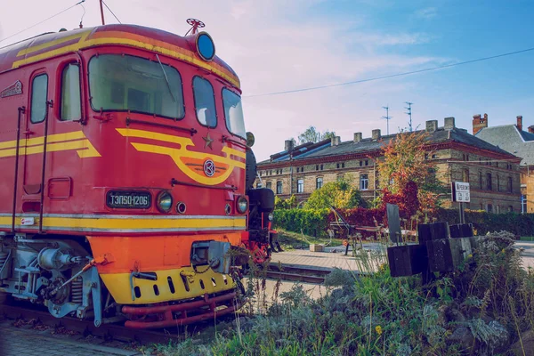 City Riga Latvia Old Train Latvian Railway Museum Buildings Street — Stock Photo, Image