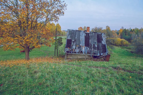 Staden Korneti Lettland Gamla Hus Och Hösten Träd Och Löv — Stockfoto