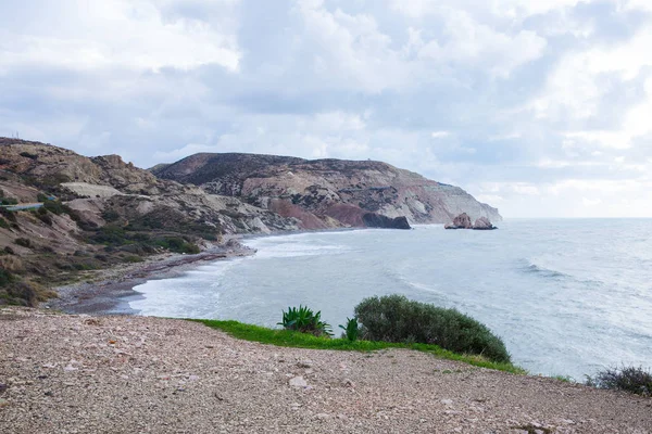 Miasto Pafos Cypr Plaży Błękitne Wody Zdjęcie Podróży 2018 Grudnia — Zdjęcie stockowe