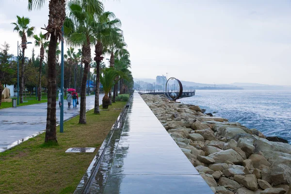 City Paphos Cyprus Beach Blue Water Travel Photo 2018 December — Stock Photo, Image