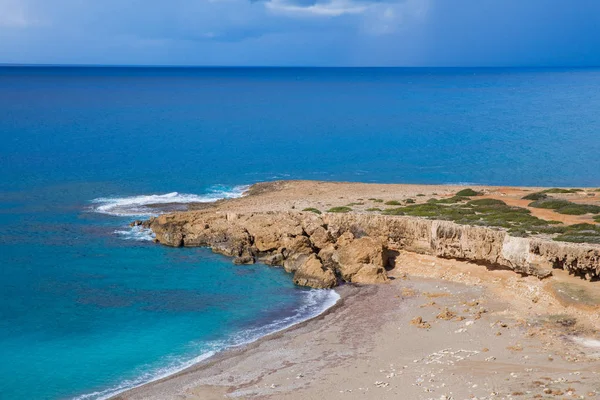 Miasto Pafos Cypr Plaży Błękitne Wody Zdjęcie Podróży 2018 Grudnia — Zdjęcie stockowe