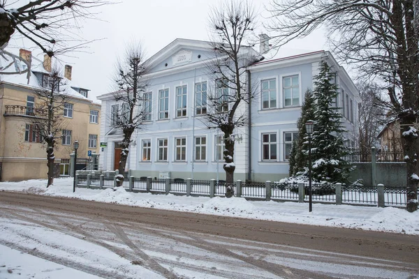 City Cesis Latvia Old Town Buildings Street Urban View Winter — Stock Photo, Image