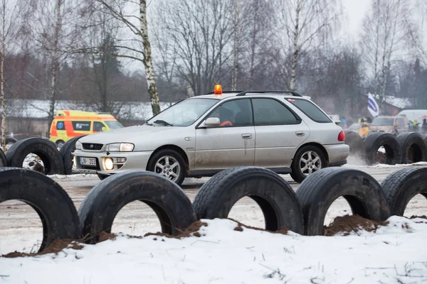 Cidade Livi Letónia Autocross Inverno 2018 Povos Carros Esportivos Motor — Fotografia de Stock