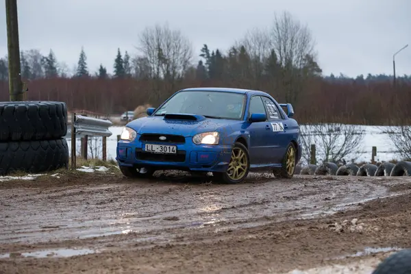 Stad Livi Letland Winter Autocross 2018 Volkeren Sport Auto Motor — Stockfoto