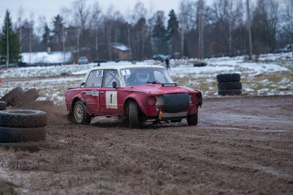 Stad Livi Letland Winter Autocross 2018 Volkeren Sport Auto Motor — Stockfoto