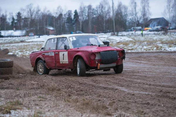 Stad Livi Letland Winter Autocross 2018 Volkeren Sport Auto Motor — Stockfoto