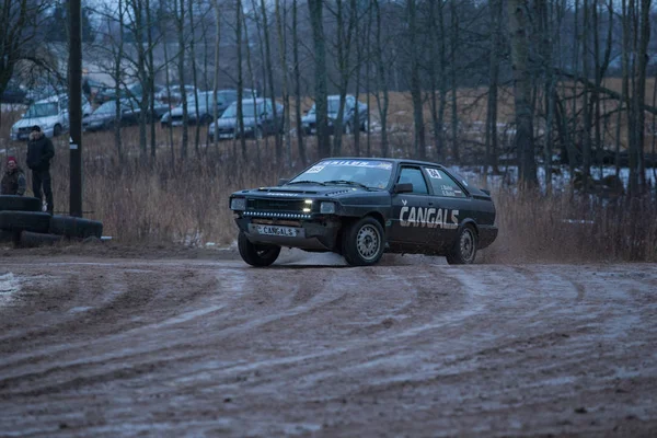 City Livi Latvia Winter Autocross 2018 Peoples Sport Cars Engine — Stock Photo, Image