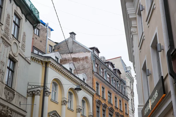 Staden Riga Lettland Gamla Stadens Gator Turister Och Arkitektur Gamla — Stockfoto