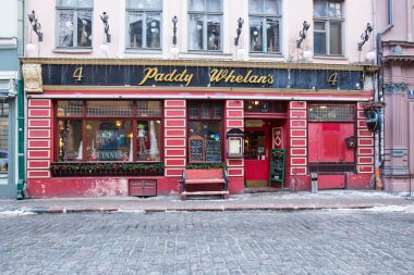 City Riga, Letonya. Eski Şehir, şehir merkezine, halklar ve mimari. Sokaklar ve doğa. Seyahat fotoğraf 2019. 15. Ocak.