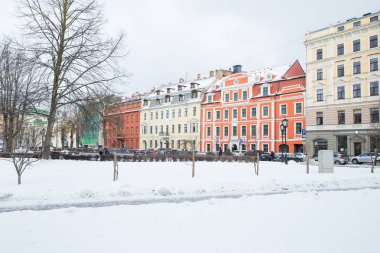 City Riga, Letonya. Eski Şehir, şehir merkezine, halklar ve mimari. Sokaklar ve doğa. Seyahat fotoğraf 2019. 15. Ocak.