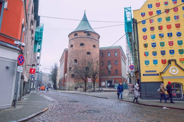 Cidade Riga Letónia Cidade Velha Centro Cidade Povos Arquitetura Ruas — Fotografia de Stock