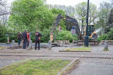 Şehir Prag, Çek Cumhuriyeti. Eski Prag merkezi ekskavatör ve wor