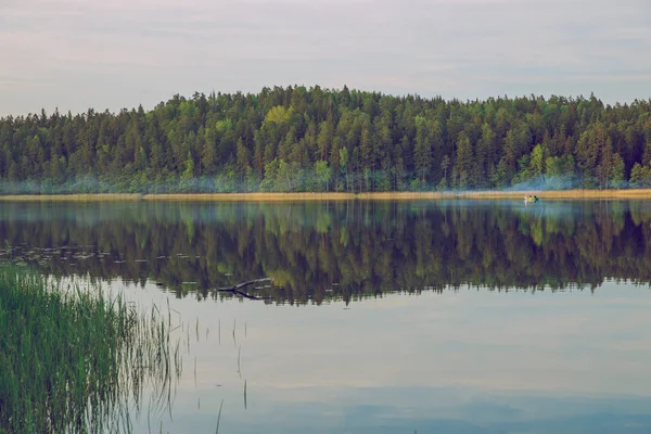 Город Raiskums, Латвийская Республика. Вид на озеро с рыбалки — стоковое фото