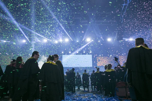 City Riga, Latvian republic. Graduation ceremony, young students — Stock Photo, Image