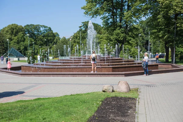 City Riga, Letonya Cumhuriyeti. İnsanlar ayağa kalkıp — Stok fotoğraf