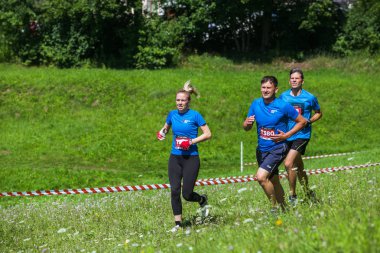 Şehir Cesis, Letonya Cumhuriyeti. Koşmak yarış, insanlar s meşgul edildi