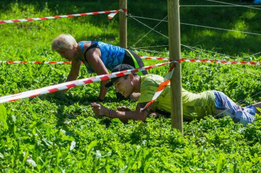 Şehir Cesis, Letonya Cumhuriyeti. Koşmak yarış, insanlar s meşgul edildi