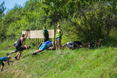 Şehir Cesis, Letonya Cumhuriyeti. Koşmak yarış, insanlar s meşgul edildi