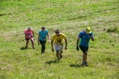 Şehir Cesis, Letonya Cumhuriyeti. Koşmak yarış, insanlar s meşgul edildi