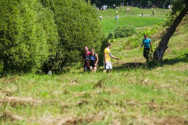 Şehir Cesis, Letonya Cumhuriyeti. Koşmak yarış, insanlar s meşgul edildi