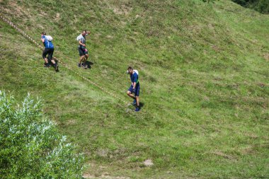 Şehir Cesis, Letonya Cumhuriyeti. Koşmak yarış, insanlar s meşgul edildi