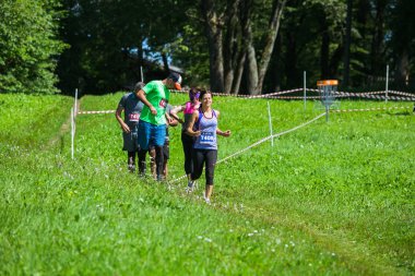 Şehir Cesis, Letonya Cumhuriyeti. Koşmak yarış, insanlar s meşgul edildi