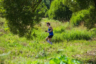 Şehir Cesis, Letonya Cumhuriyeti. Koşmak yarış, insanlar s meşgul edildi