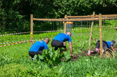 Şehir Cesis, Letonya Cumhuriyeti. Koşmak yarış, insanlar s meşgul edildi