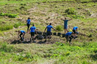 Şehir Cesis, Letonya Cumhuriyeti. Koşmak yarış, insanlar s meşgul edildi